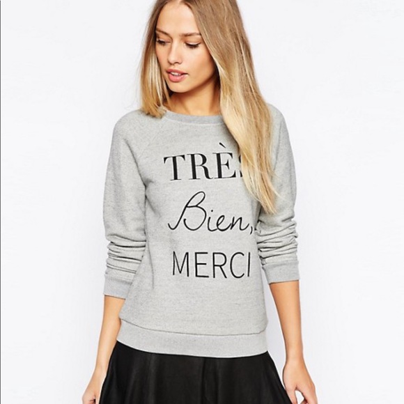 Whistles Tops - Whistles Tres Bien Merci French Terry Sweatshirt S